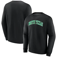 Men's Fanatics Black North Texas Mean Green Short Name Pullover Sweatshirt