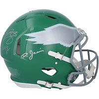 Philadelphia Eagles Quarterbacks Autographed Riddell Throwback Speed Authentic Helmet with 5 Signatures