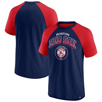 Men's Fanatics Navy/Red Boston Red Sox Fundamentals Walk Off Raglan T-Shirt