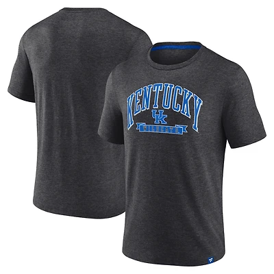 Men's Fanatics Heather Charcoal Kentucky Wildcats Center Block Classic Staple T-Shirt
