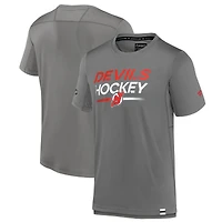 Men's Fanatics  Gray New Jersey Devils Authentic Pro Tech T-Shirt