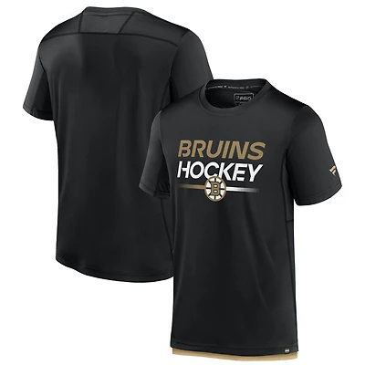 Men's Fanatics Black Boston Bruins Authentic Pro Tech T-Shirt