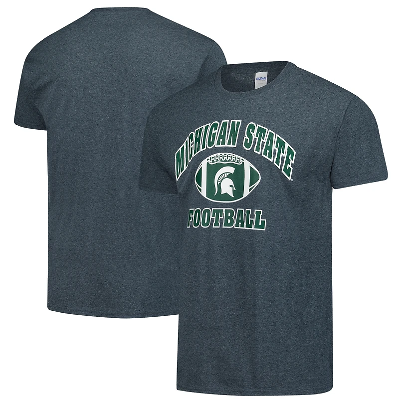 Men's Heather Charcoal Michigan State Spartans Logo T-Shirt