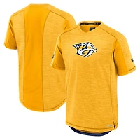 Men's Fanatics Heather Gold Nashville Predators Authentic Pro Rink Performance T-Shirt