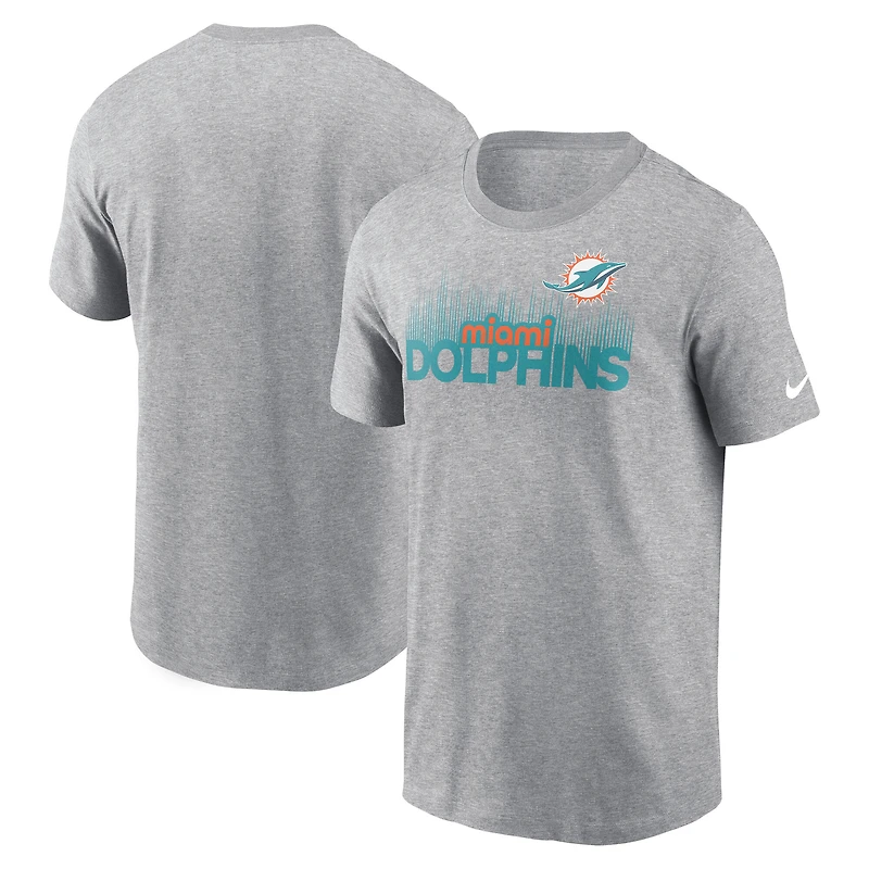 Men's Nike Heather Gray Miami Dolphins Local Essential T-Shirt