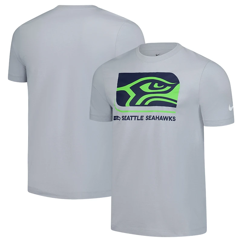 Men's Nike  Gray Seattle Seahawks Lockup Essential T-Shirt