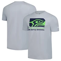 Men's Nike  Gray Seattle Seahawks Lockup Essential T-Shirt