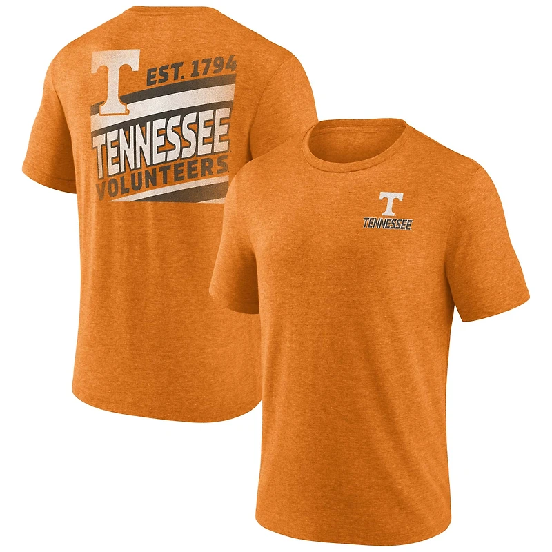 Men's Fanatics Heather Tennessee Orange Tennessee Volunteers Ideal Faded Tri-Blend T-Shirt