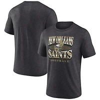 Men's Fanatics Heather Charcoal New Orleans Saints Extreme Tackle Tri-Blend T-Shirt