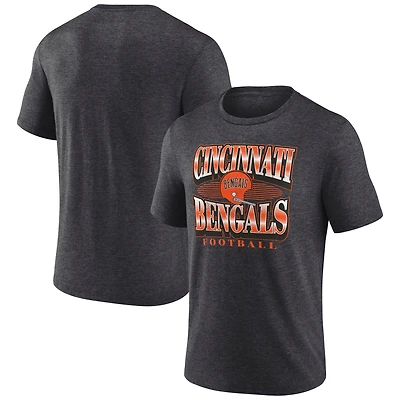 Men's Fanatics Heather Charcoal Cincinnati Bengals Extreme Tackle Tri-Blend T-Shirt