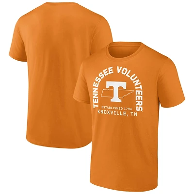 Men's Fanatics  Tennessee Orange Tennessee Volunteers State Established Bridge T-Shirt
