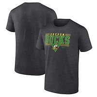 Men's Fanatics Heather Charcoal Oregon Ducks Triangle Multi-Stripe T-Shirt