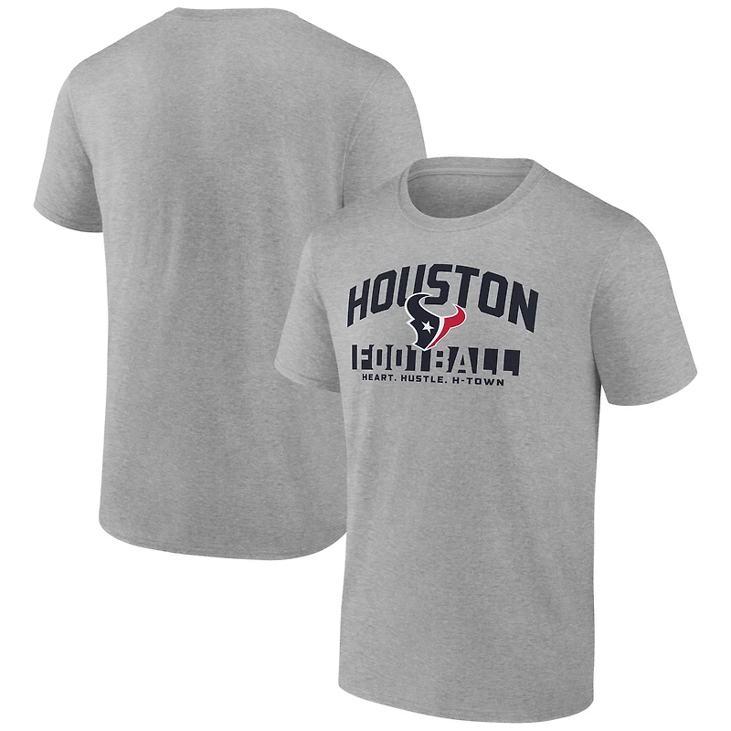 Men's Fanatics Heather Gray Houston Texans Screen Blocking T-Shirt
