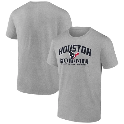 Men's Fanatics Heather Gray Houston Texans Screen Blocking T-Shirt