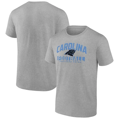 Men's Fanatics Heather Gray Carolina Panthers Screen Blocking T-Shirt