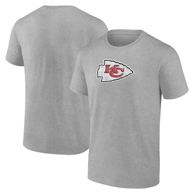 Men's Fanatics  Gray Kansas City Chiefs Distressed Throwback Logo T-Shirt