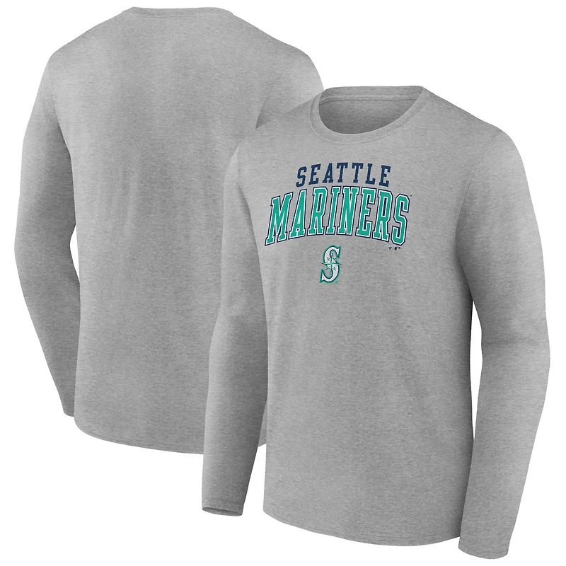 Men's Fanatics  Gray Seattle Mariners Iconic Long Sleeve T-Shirt