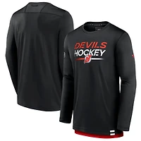 Men's Fanatics Black New Jersey Devils Authentic Pro Tech Long Sleeve T-Shirt