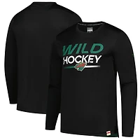 Men's Fanatics Black Minnesota Wild Authentic Pro Tech Long Sleeve T-Shirt