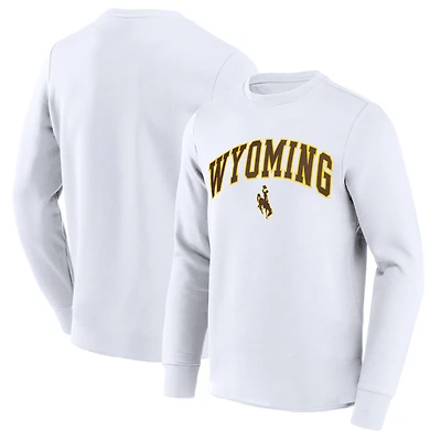 Men's White Wyoming Cowboys Basic Arch Long Sleeve T-Shirt