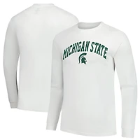 Men's  White Michigan State Spartans Basic Long Sleeve T-Shirt