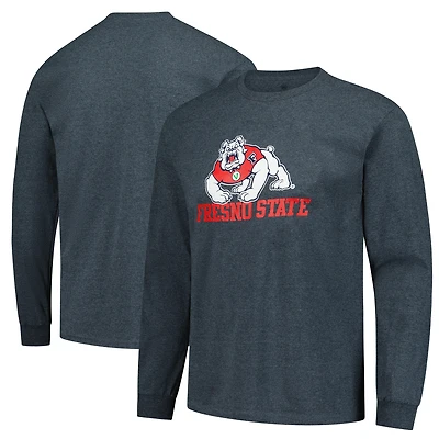 Men's  Heather Charcoal Fresno State Bulldogs Basic Long Sleeve T-Shirt