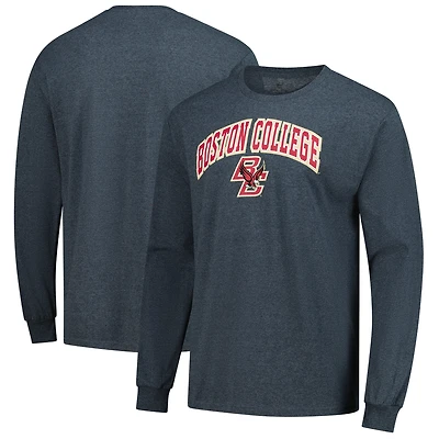 Men's  Heather Charcoal Boston College Eagles Basic Long Sleeve T-Shirt