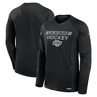 Men's Fanatics Black Los Angeles Kings Authentic Pro Rink Tech Raglan Long Sleeve T-Shirt