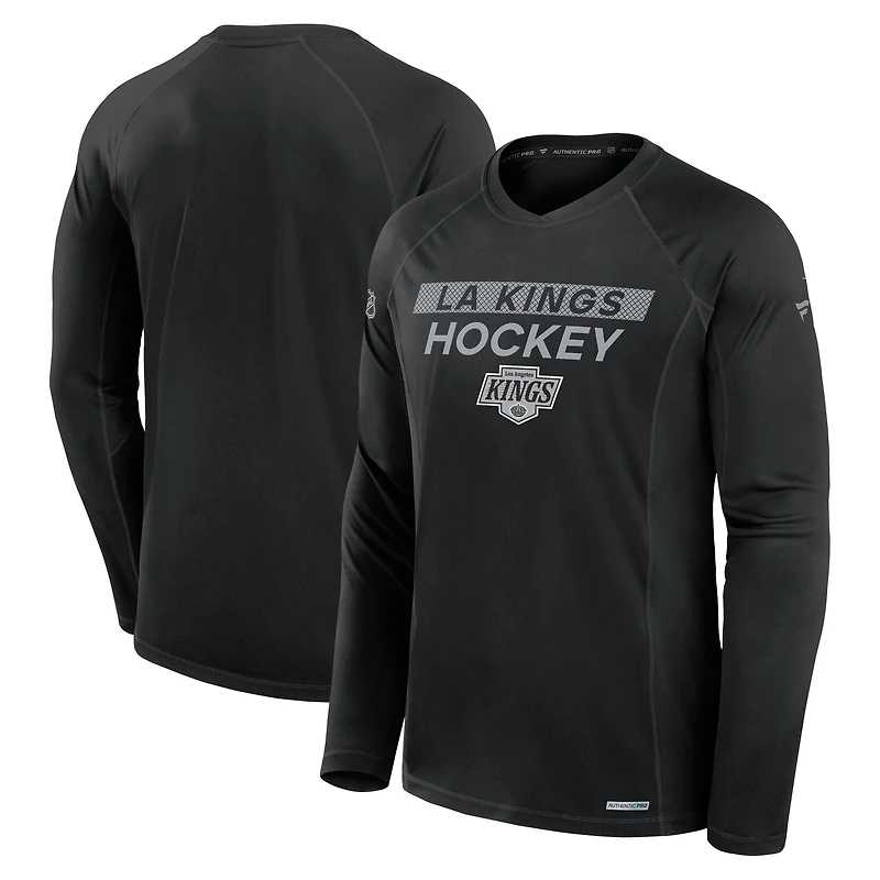 Men's Fanatics Black Los Angeles Kings Authentic Pro Rink Tech Raglan Long Sleeve T-Shirt