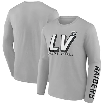 Men's Fanatics Gray Las Vegas Raiders Long Sleeve T-Shirt
