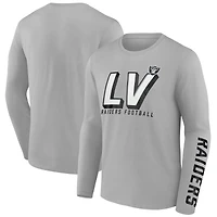 Men's Fanatics  Gray Las Vegas Raiders Long Sleeve T-Shirt