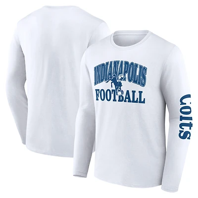 Men's Fanatics White Indianapolis Colts Vintage Combo Up Two Long Sleeve T-Shirt