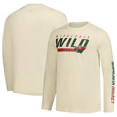 Men's Fanatics  Cream Minnesota Wild Long Sleeve T-Shirt