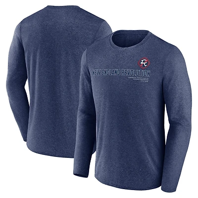 Men's Fanatics Heather Navy New England Revolution Goal Line Long Sleeve T-Shirt