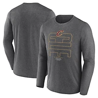 Men's Fanatics  Heather Charcoal Cleveland Cavaliers Game Point Long Sleeve T-Shirt
