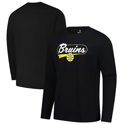 Men's Fanatics  Black Boston Bruins Wordmark Long Sleeve T-Shirt