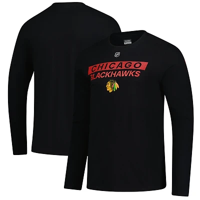Men's Fanatics Black Chicago Blackhawks Authentic Pro Primary Logo Long Sleeve T-Shirt