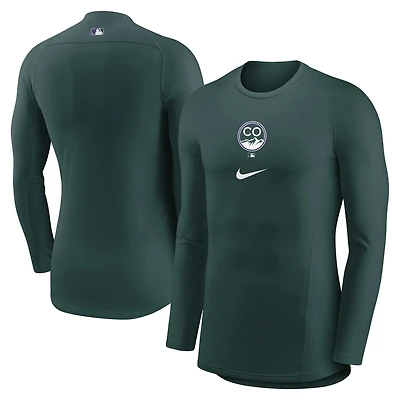 Men's Nike  Green Colorado Rockies City Connect Base Layer Raglan Long Sleeve Performance T-Shirt