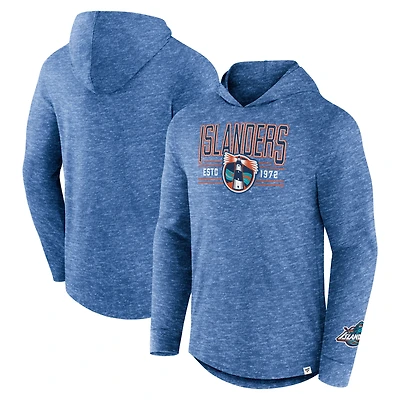 Men's Fanatics  Heather Royal New York Islanders Slub Pullover Hoodie
