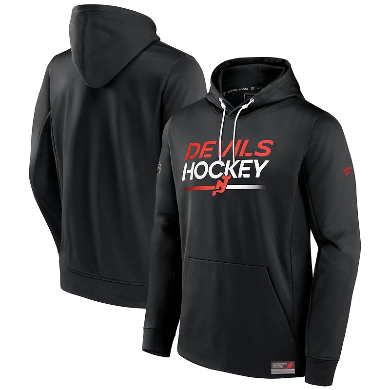 Men's Fanatics  Black New Jersey Devils Authentic Pro Alternate Logo Fleece Pullover Hoodie