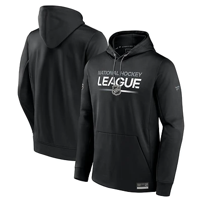 Men's Fanatics Black NHL-Logo Authentic Pro Fleece Pullover Hoodie