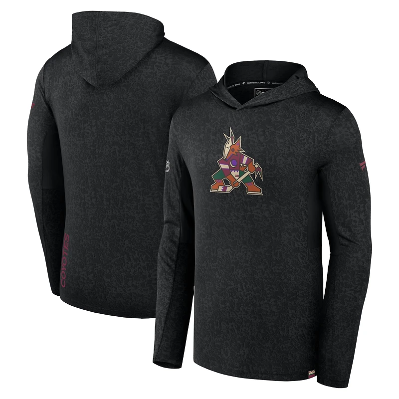 Men's Fanatics Black Arizona Coyotes Authentic Pro Lightweight Pullover Hoodie