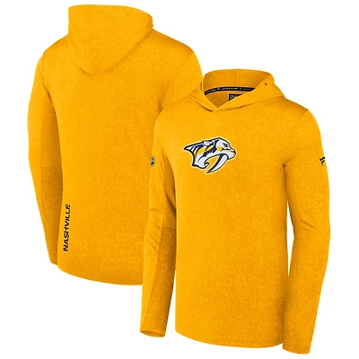 Men's Fanatics Gold Nashville Predators Authentic Pro Lightweight Pullover Hoodie