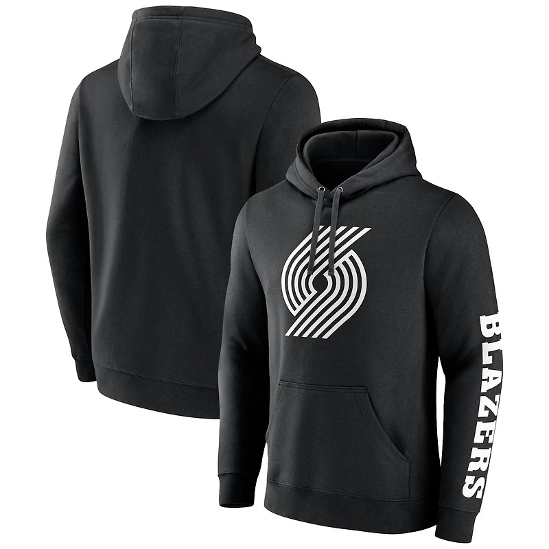 Men's Fanatics  Black Portland Trail Blazers Put Me In Coach Fleece Pullover Hoodie