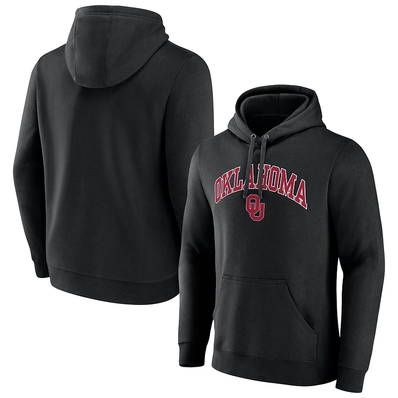 Men's Fanatics  Black Oklahoma Sooners Arched Logo Fleece Pullover Hoodie