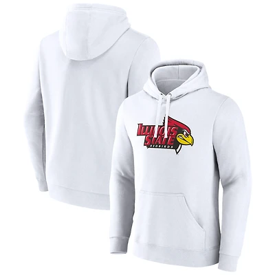 Men's Fanatics White Illinois State Redbirds Primary Logo Pullover Hoodie