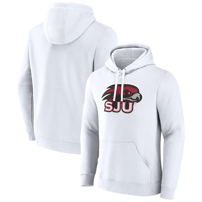 Men's Fanatics White Saint Joseph's Hawks Primary Logo Pullover Hoodie