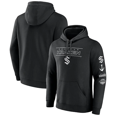 Men's Fanatics Black Seattle Kraken Bank Shot Fleece Pullover Hoodie