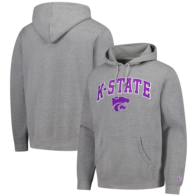 Men's  Gray Kansas State Wildcats Foundation Fleece Pullover Hoodie