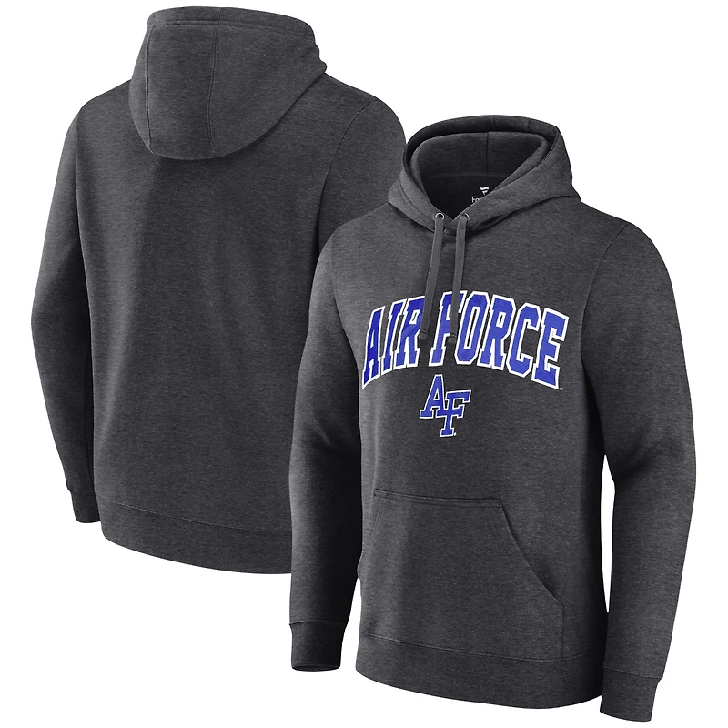 Men's Heather Charcoal Air Force Falcons Fleece Pullover Hoodie